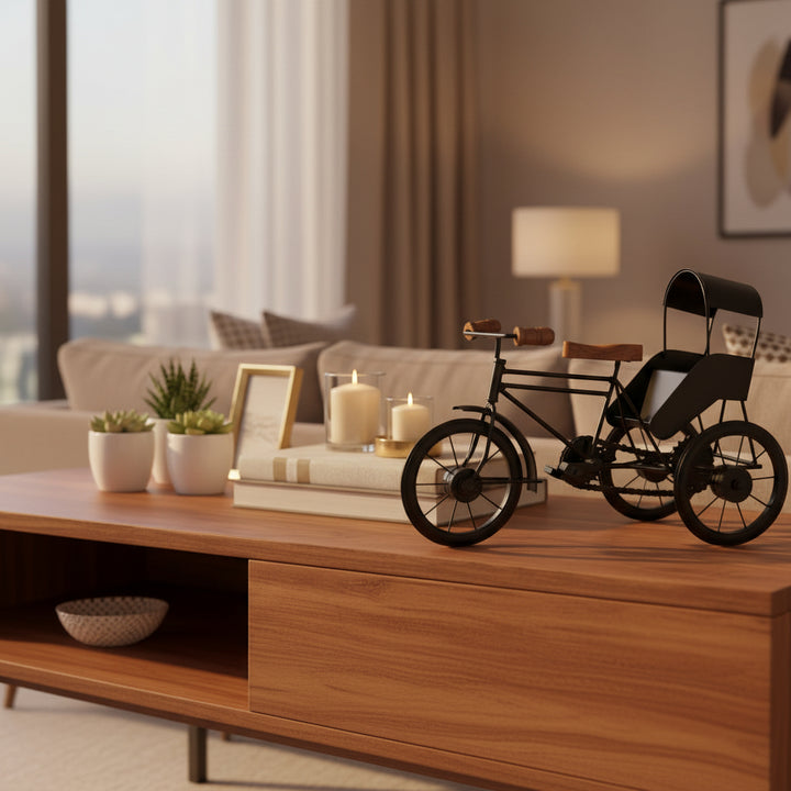 Decorative Wooden Cycle Showpiece – Black