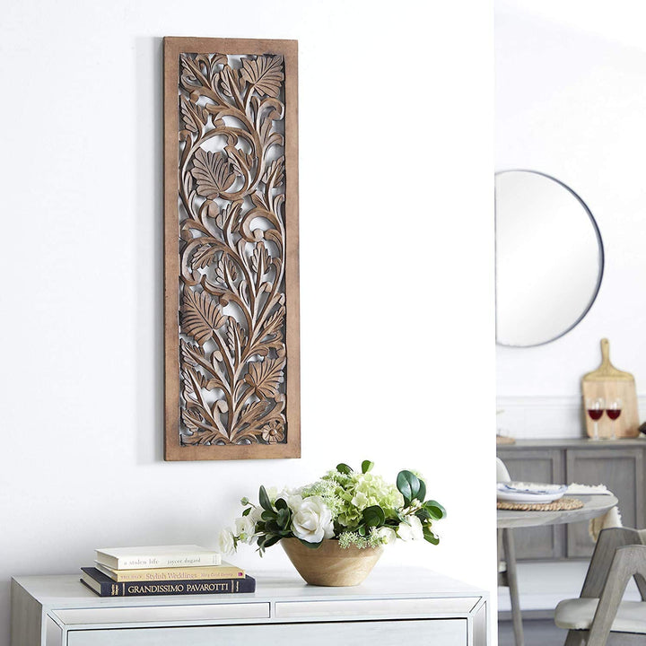 Antique Wooden Wall Art Panel (Gold, 44*18 Inch)