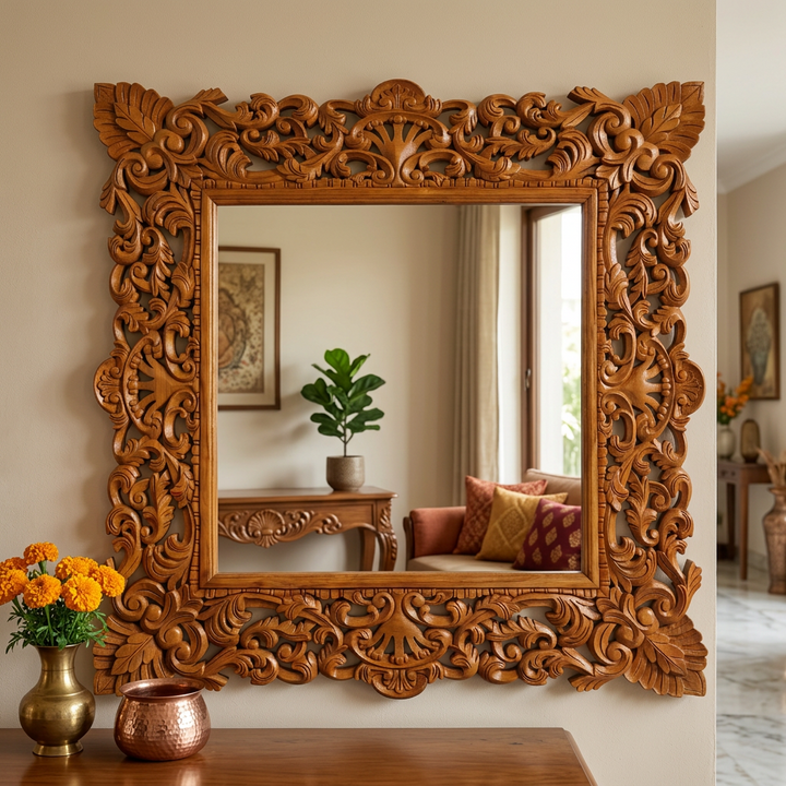 Classic Carved Wood Mirror (Frame Only)
