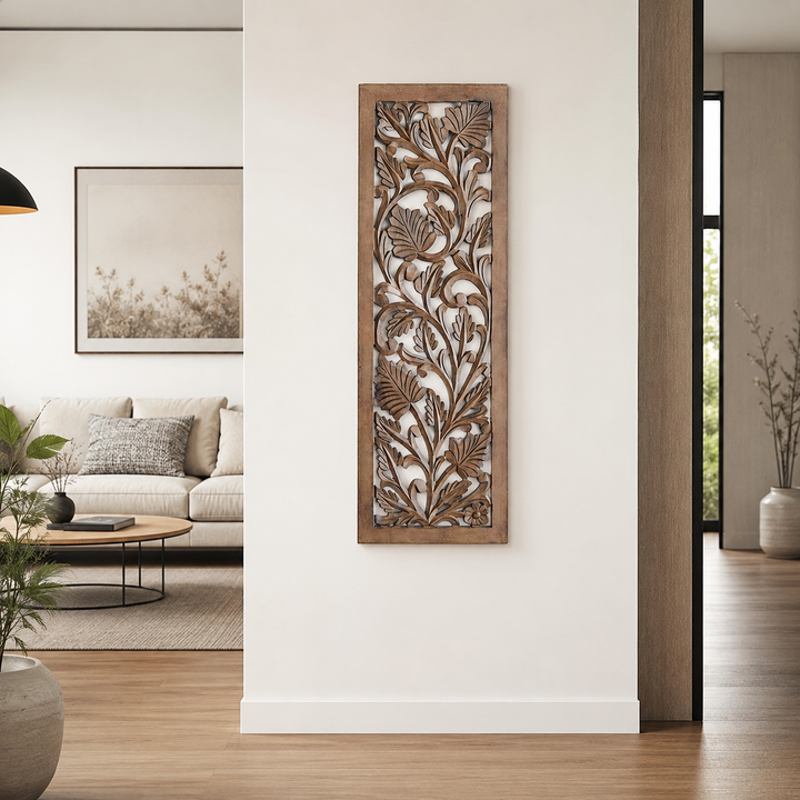Antique Wooden Wall Art Panel (Gold, 44*18 Inch)