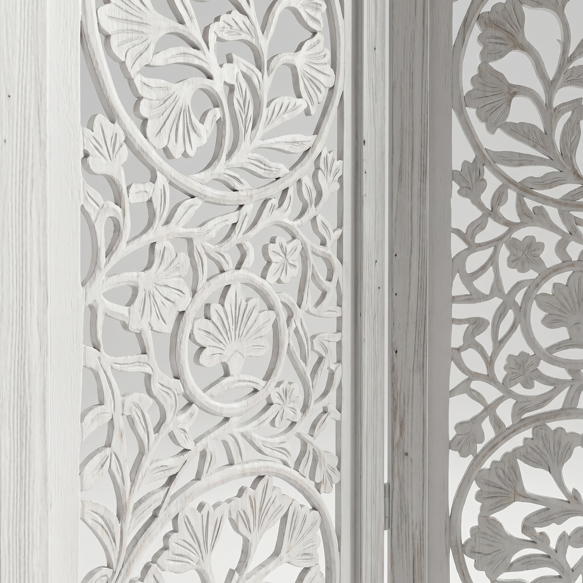 Wooden Room Divider – White (2 Panels)