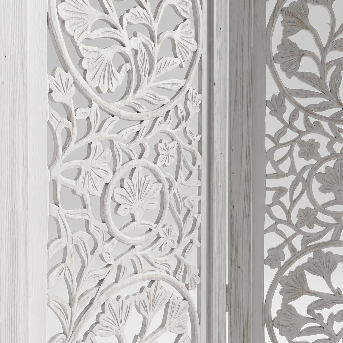 Wooden Room Divider – White (2 Panels)