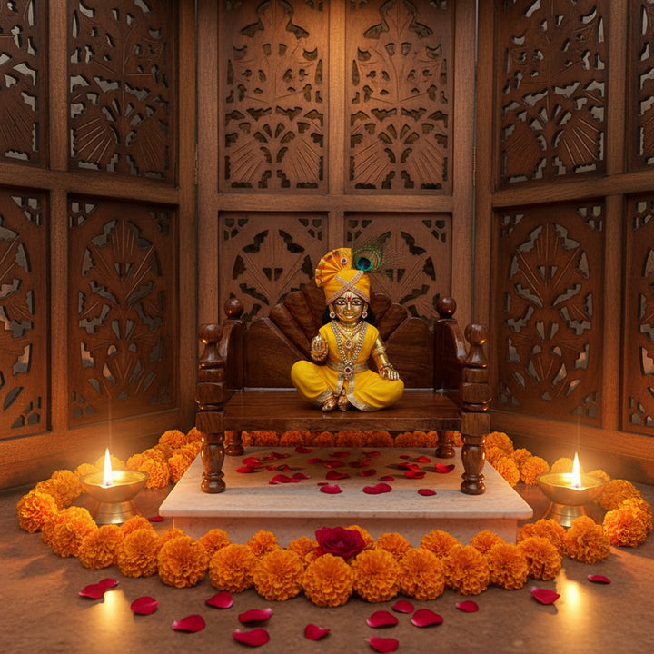Sheesham Wood Laddu Gopal Sinhasan
