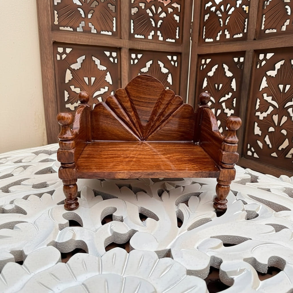 Sheesham Wood Laddu Gopal Sinhasan