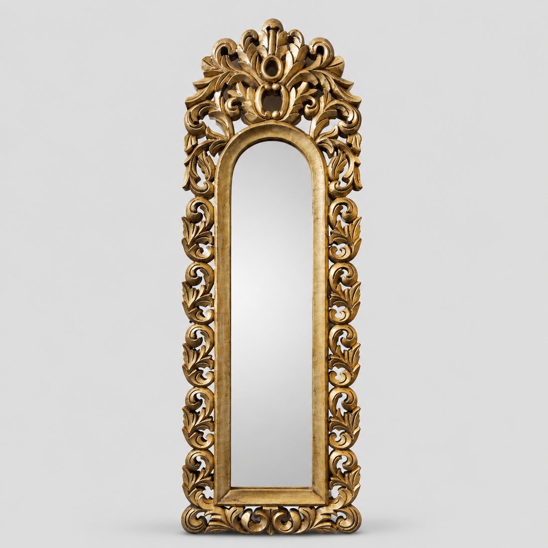 Wall Mount Wood Hand Made Oval Shape Mirror