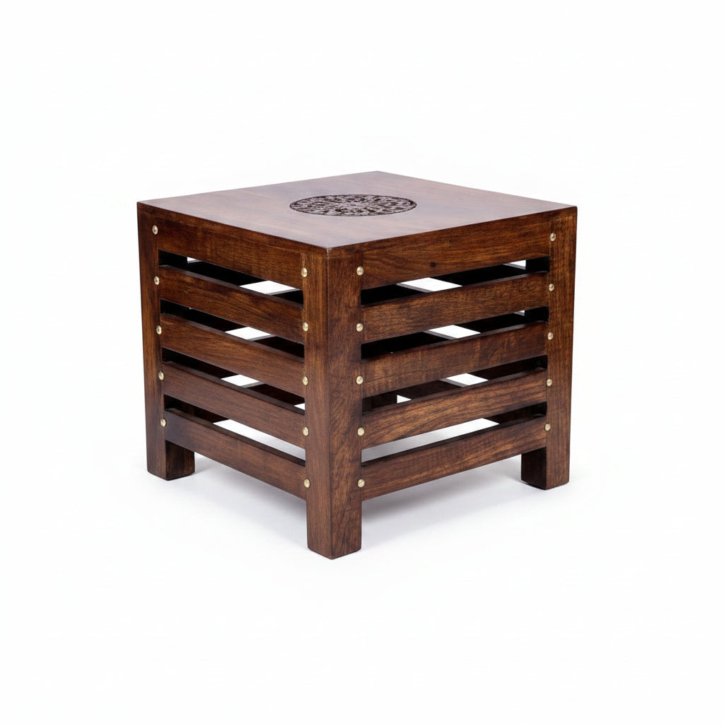 Antique Wooden Side Table (Square)