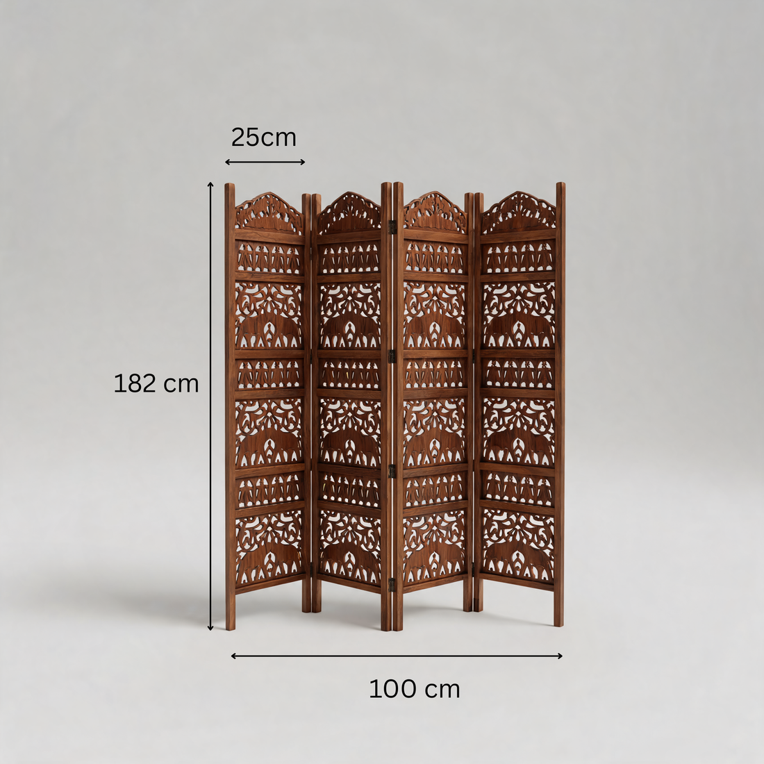 4-Panel Wooden Room Divider – Melamine Finish 