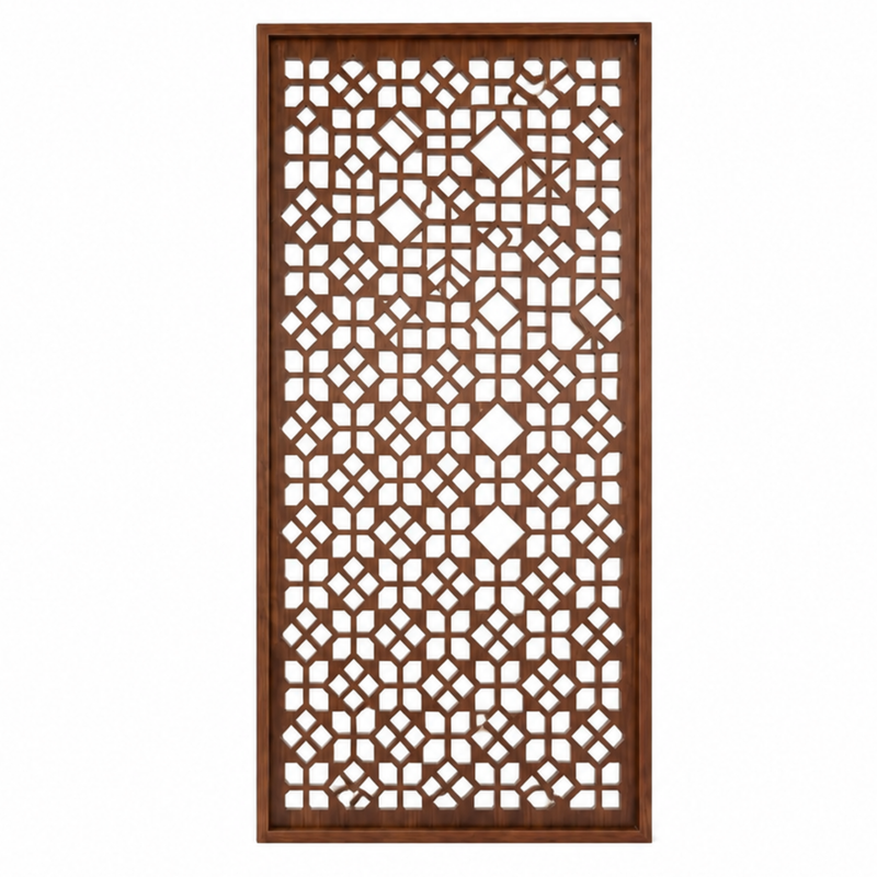 Wooden Room Divider – Teak Finish (7×4 ft) 