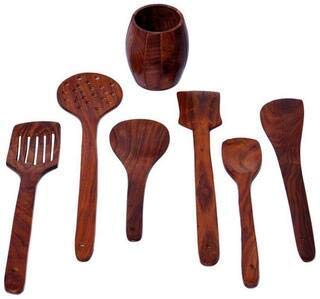 Handmade Wooden Kitchen Spoon Set – 7 Pieces