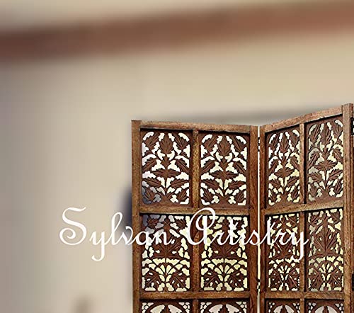 2-Panel Wooden Room Divider – Melamine Finish (Brown)