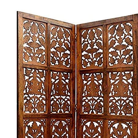 5-Panel Wooden Room Divider – Melamine Finish (Brown)