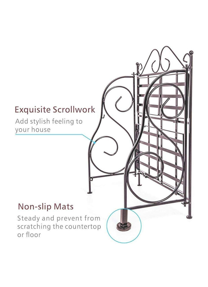 2-Tier Iron Spice Shelf Rack – Brown