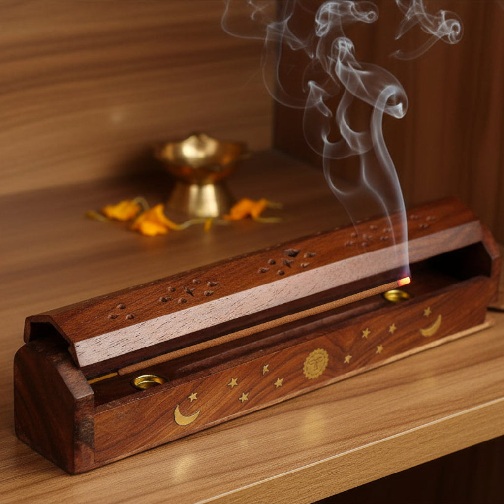 Sheesham Wood Incense Stick Holder – Brown