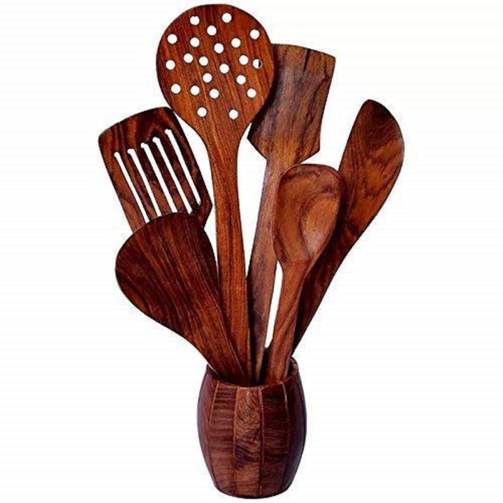 Handmade Wooden Kitchen Spoon Set – 7 Pieces