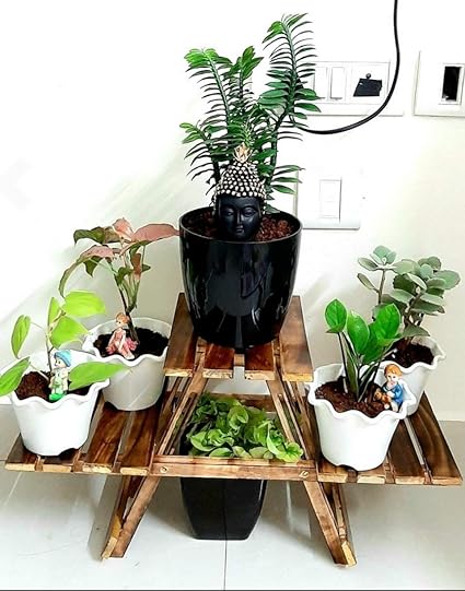 Vintage Wooden Folding Plant Stand – 3 Tier