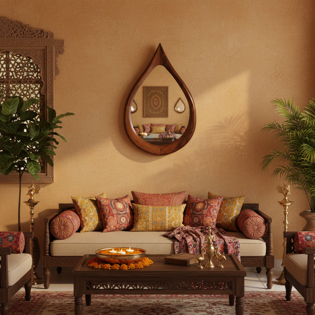 Sagwan Wooden Mirror Frame