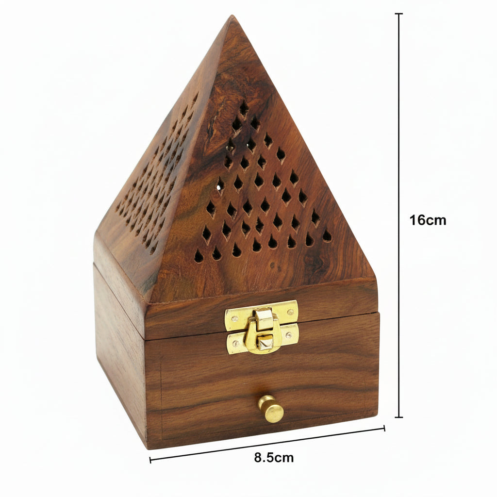 Handcrafted Sheesham Wood Agarbatti & Dhoop Incense Holder