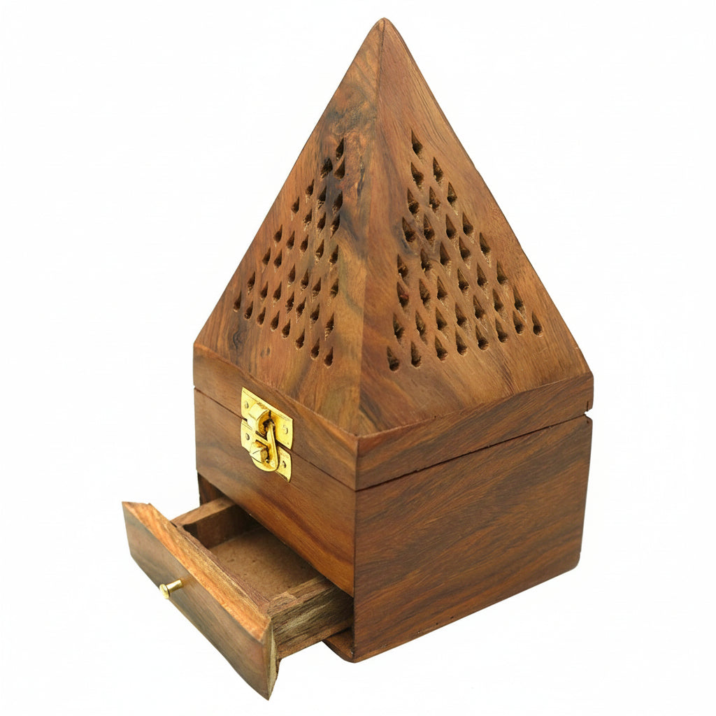Handcrafted Sheesham Wood Agarbatti & Dhoop Incense Holder