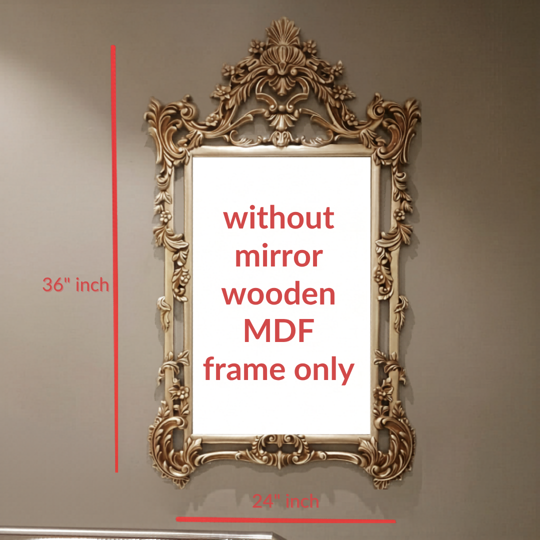 Royal Antique Golden Wooden Carved Mirror Frame