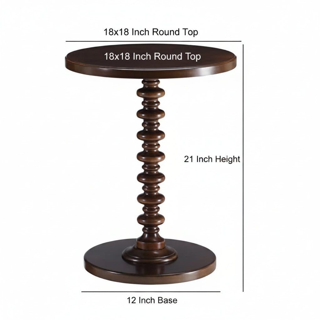 Round Pedestal End Table for Living Room 