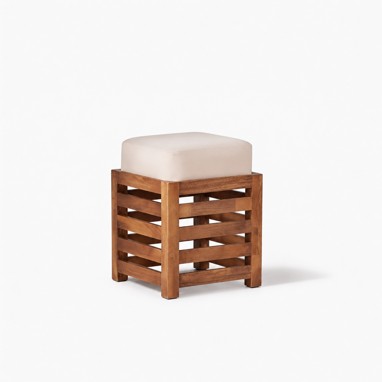 12-Inch Solid Wood Square Stool