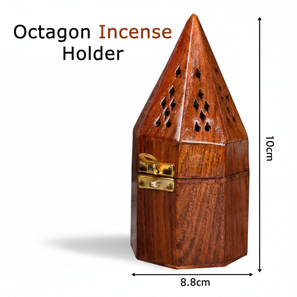 Handcrafted Sheesham Wood Agarbatti & Dhoop Incense Holder