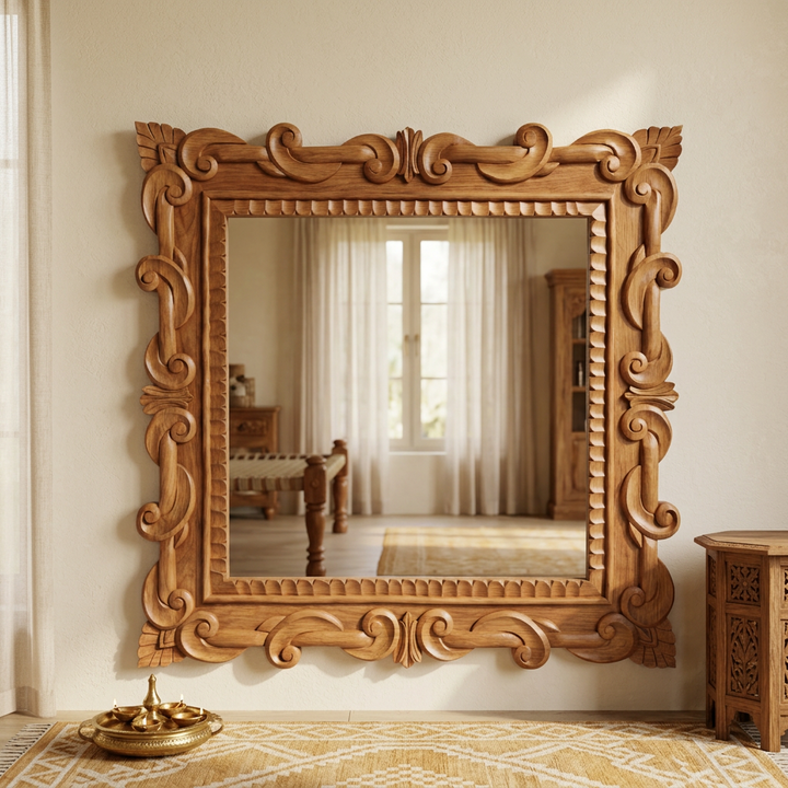 Royal Square Carved Mirror (Frame Only) 