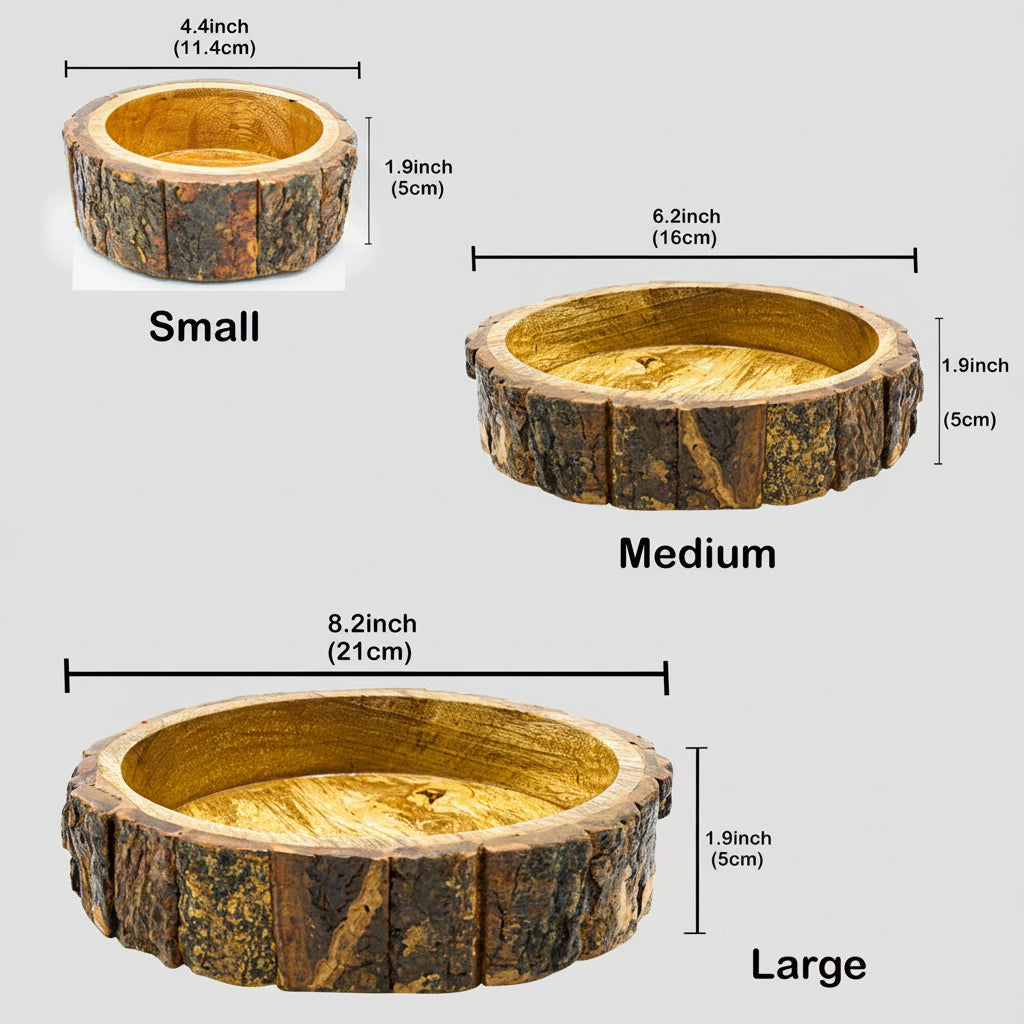 Sylvan Handcrafted Round Mango Wood Serving Trays - Set of 3