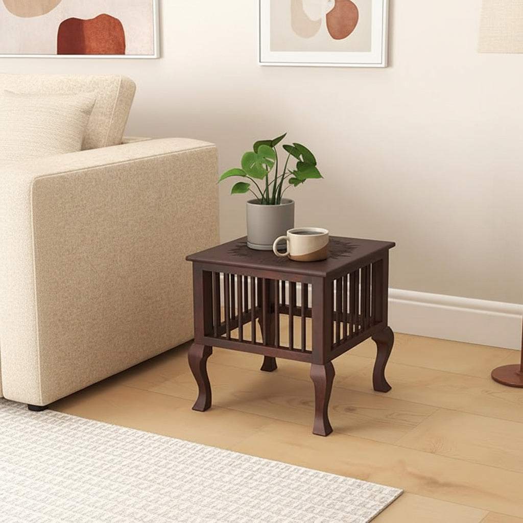 Handcrafted Wooden Accent Stool