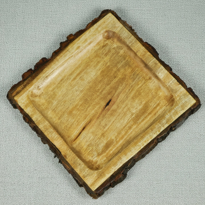 Sylvan Handcrafted Mango Wood Square Serving Tray (28x28 cm)