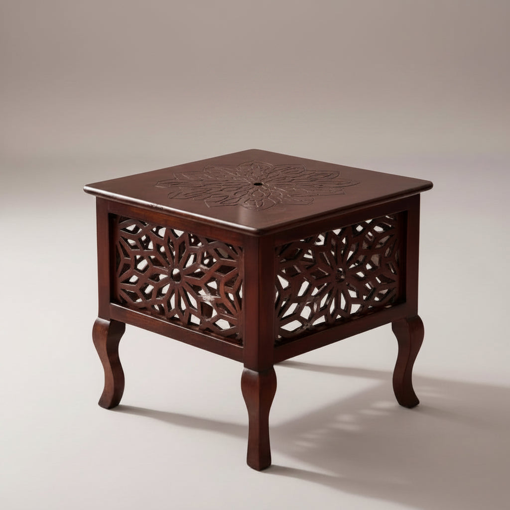 Wooden Accent Stool & End Table