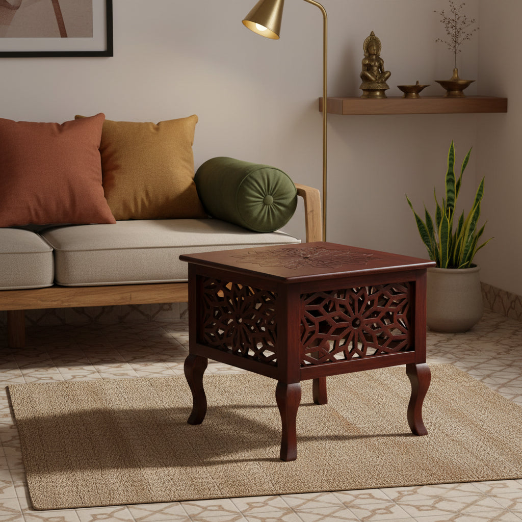 Wooden Accent Stool & End Table