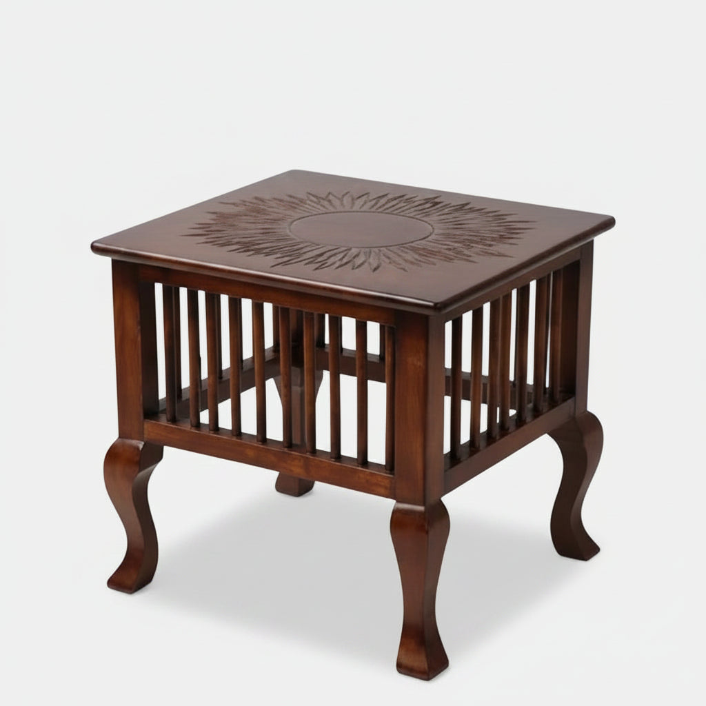 Handcrafted Wooden Accent Stool