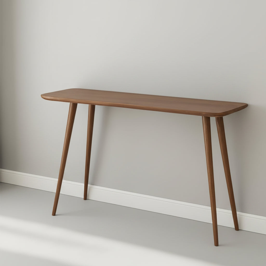 Mid-Century Walnut Console Table (90×30×80 cm)