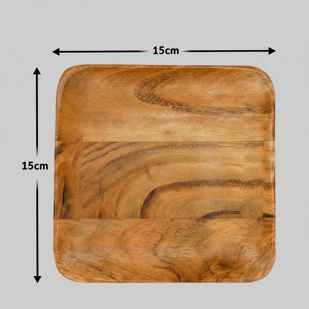 Sylvan Handcrafted Acacia Wood Square Nested Trays - Set of 4