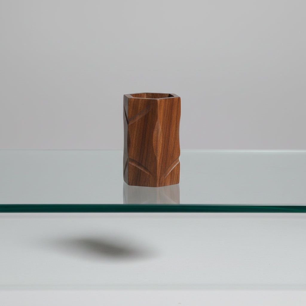 Handcrafted Wooden Hexagon Pen Stand | Solid Wood Pencil Holder | Office Desk Organizer 
