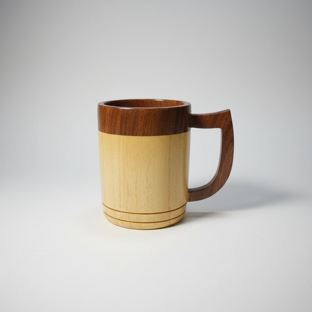 Handcrafted Wooden Coffee Mug with Tree of Life | Mango Wood Tea Cup | Sylvan Handicrafts 