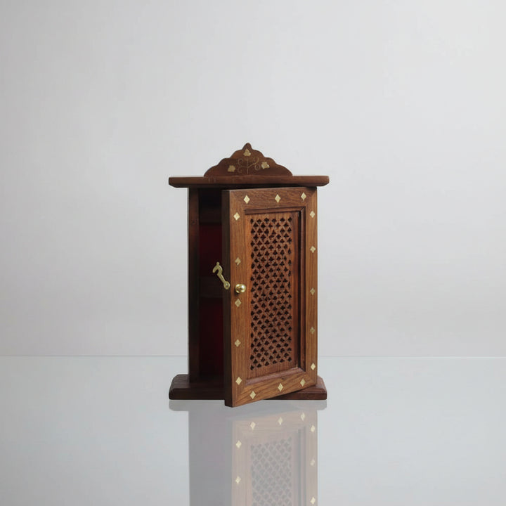 Handcrafted Wooden Key Holder Box with Door