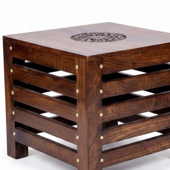 Antique Wooden Side Table (Square) 