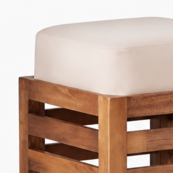 12-Inch Solid Wood Square Stool