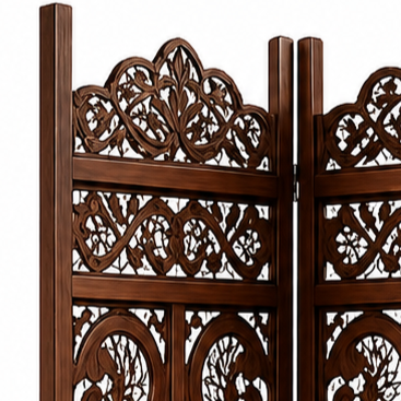 3-Panel Wooden Room Divider – Brown
