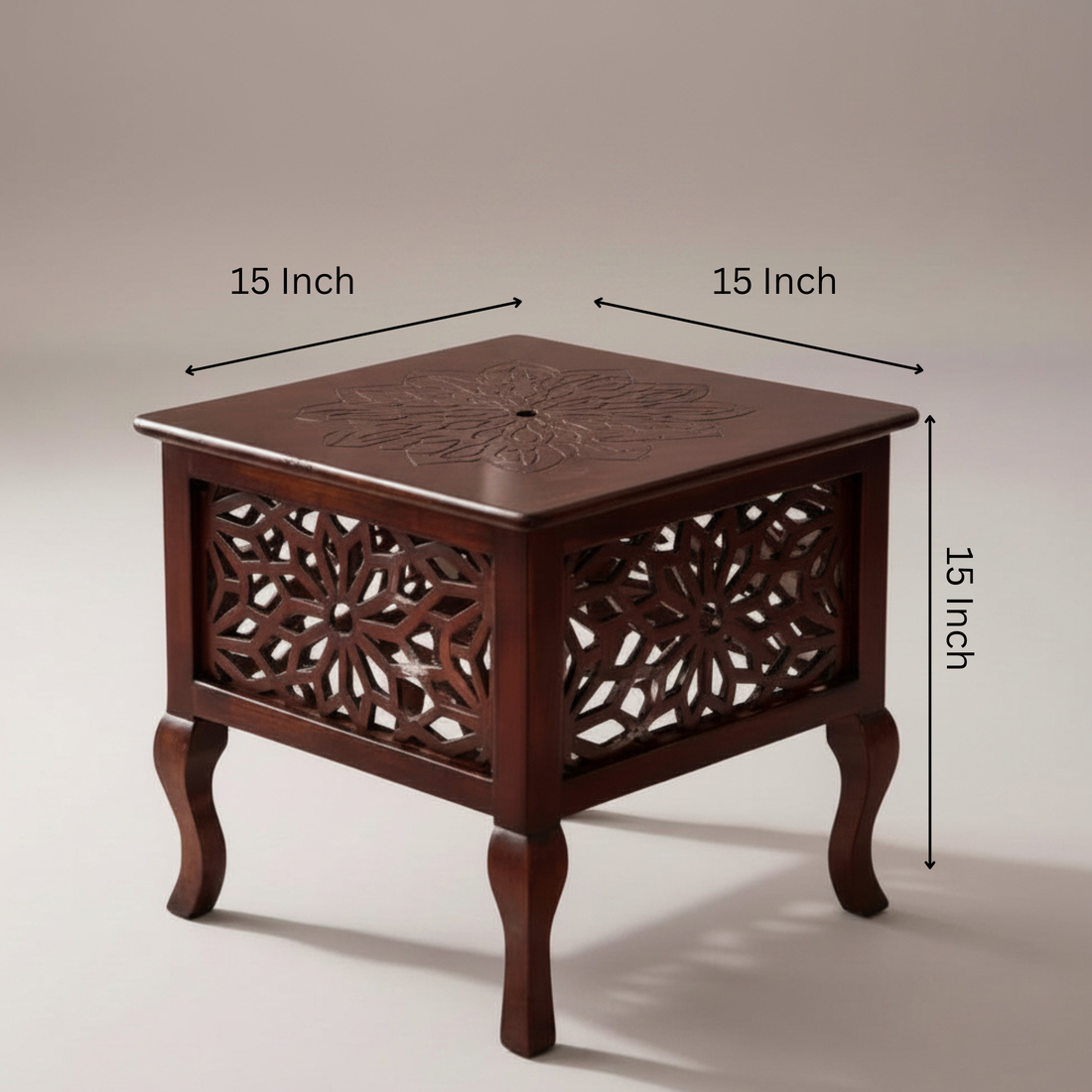 Wooden Accent Stool & End Table 