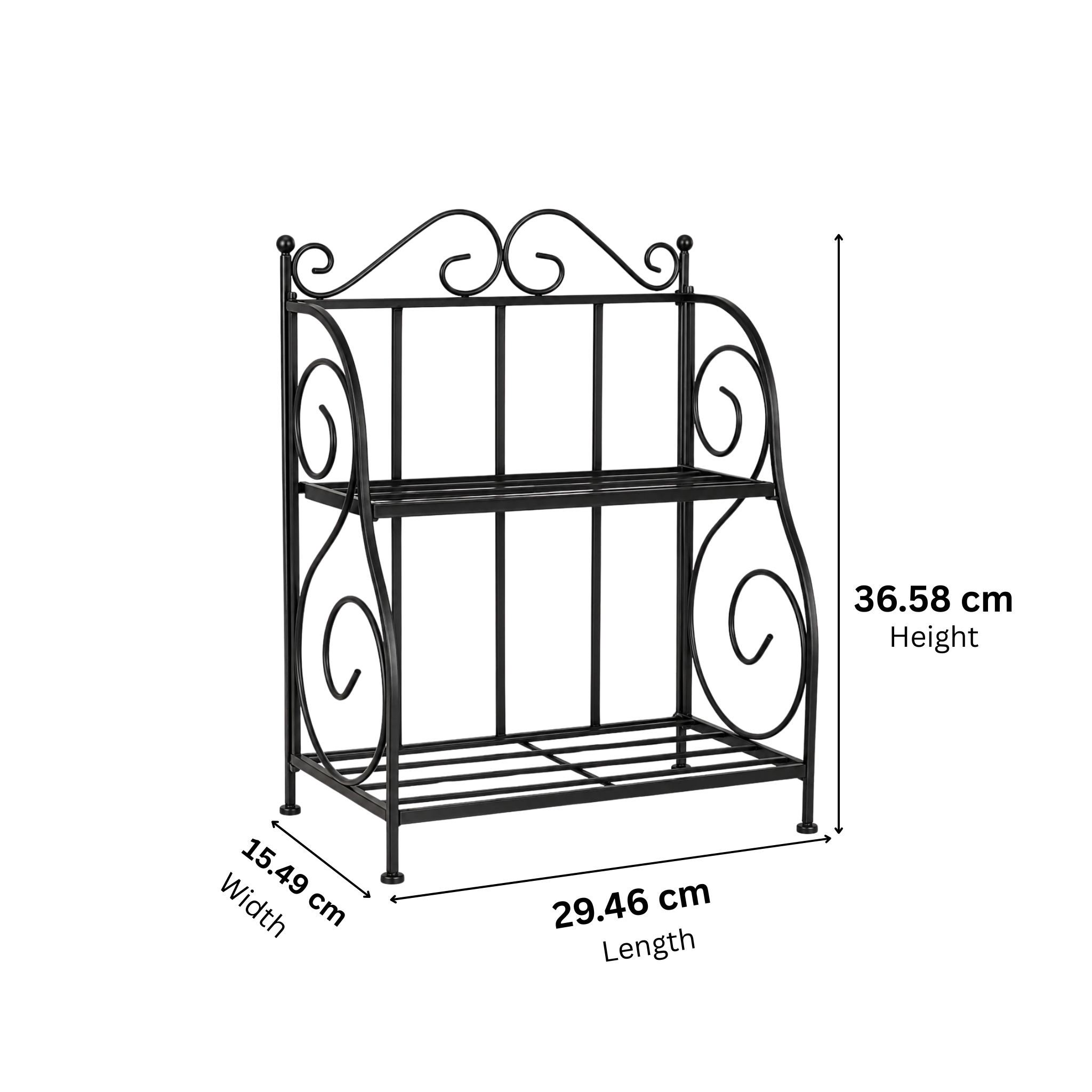2-Tier Iron Spice Shelf Rack – Brown