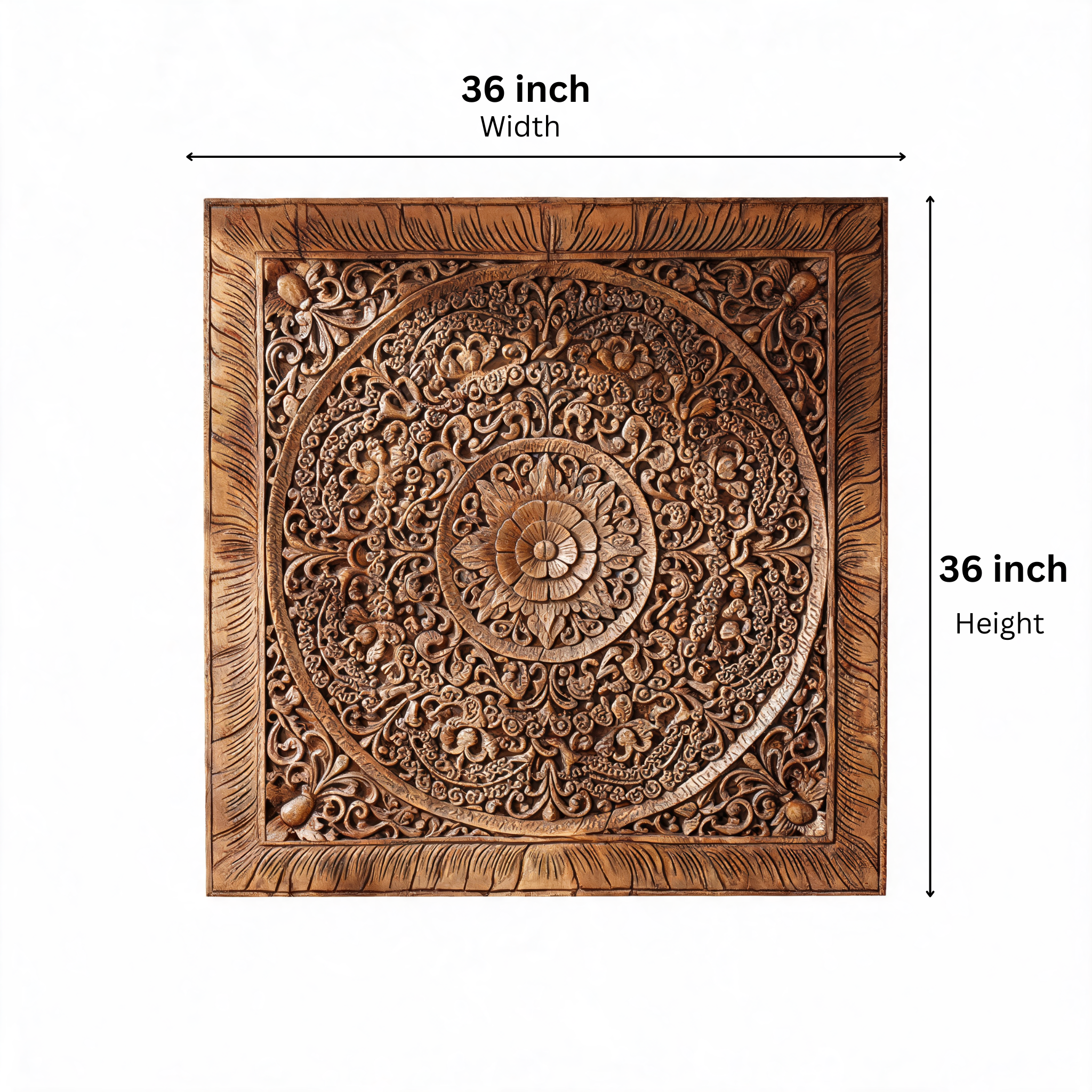 Decorative Wooden Wall Panel – Antique Brown (3×3 ft)