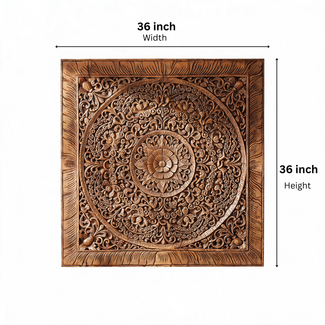 Decorative Wooden Wall Panel – Antique Brown (3×3 ft)