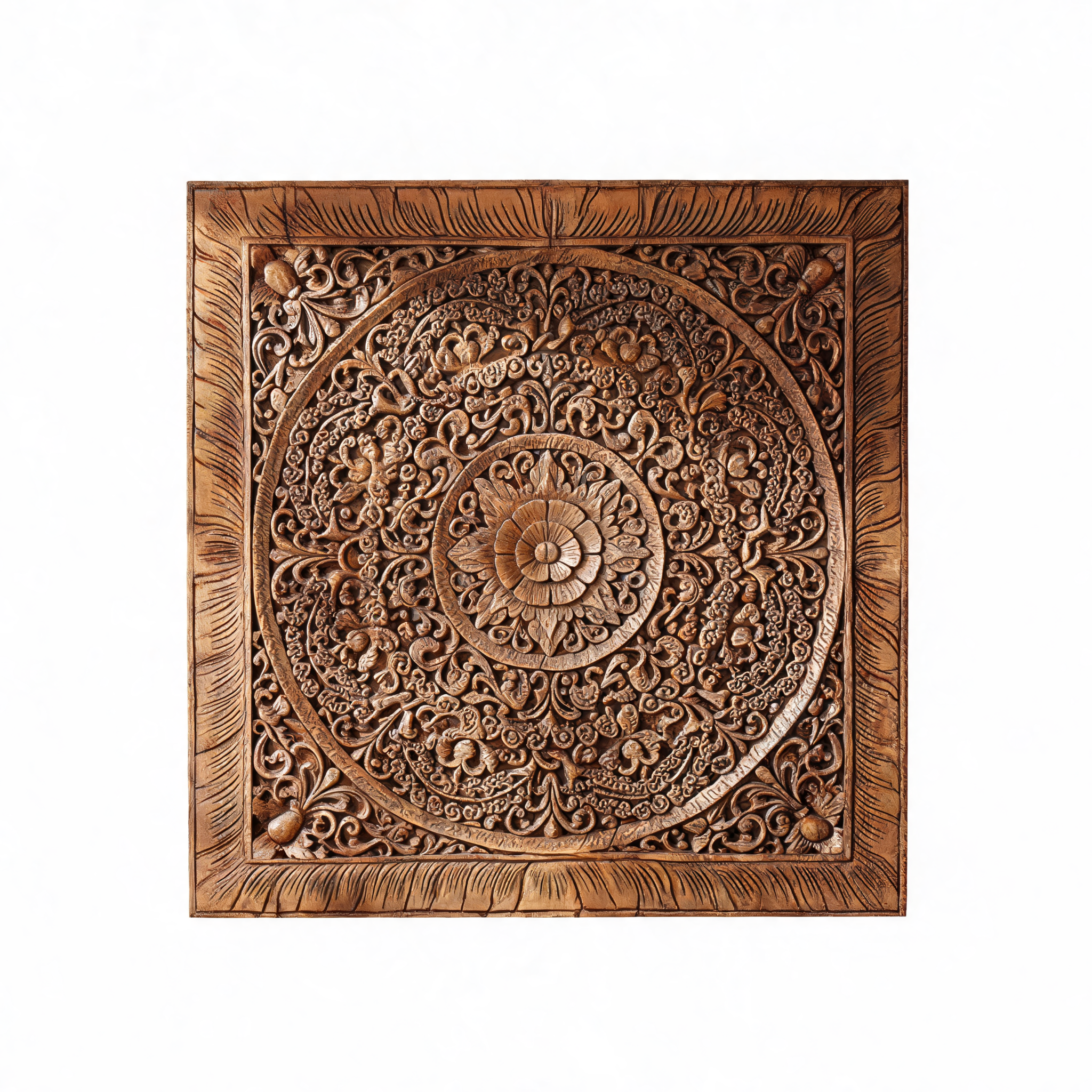 Decorative Wooden Wall Panel – Antique Brown (3×3 ft)