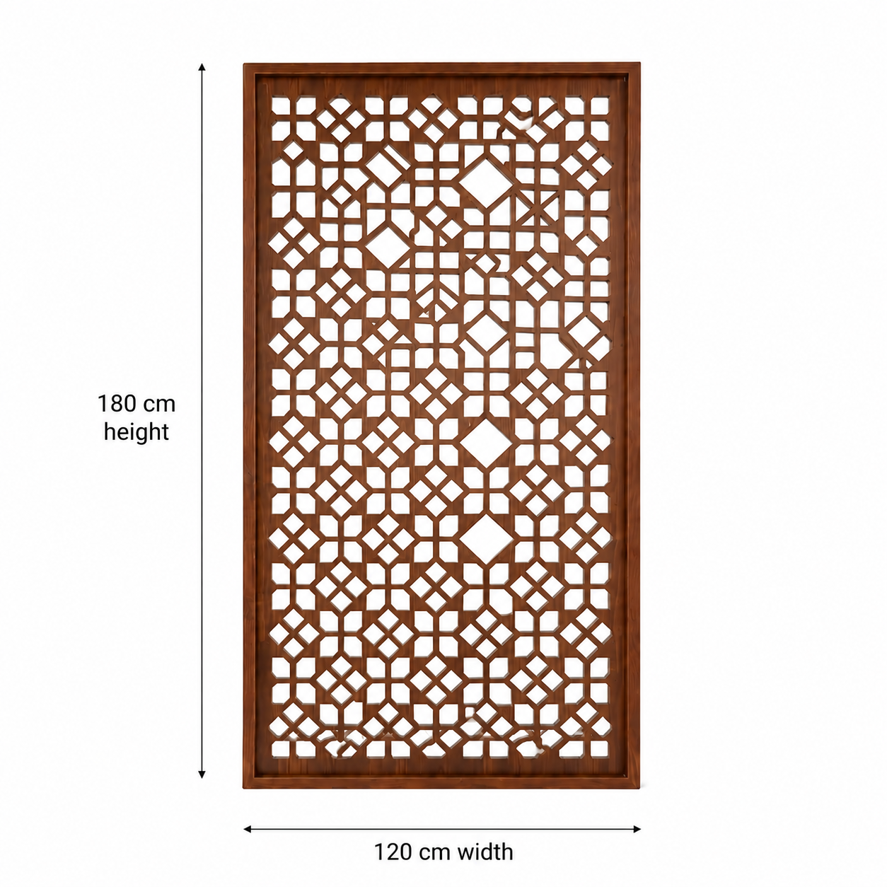 Wooden Room Divider – Teak Finish (6×4 ft) 