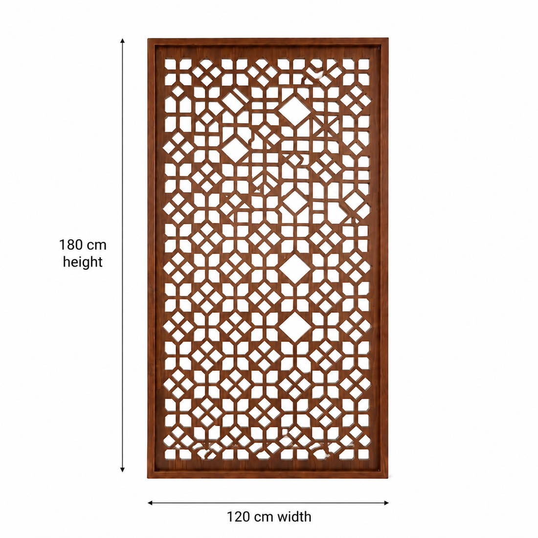Wooden Room Divider – Teak Finish (6×4 ft) 