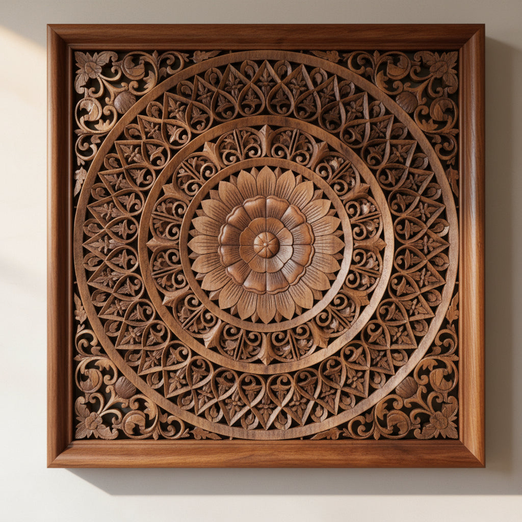 Decorative Wooden Wall Panel – Brown (3×3 ft)