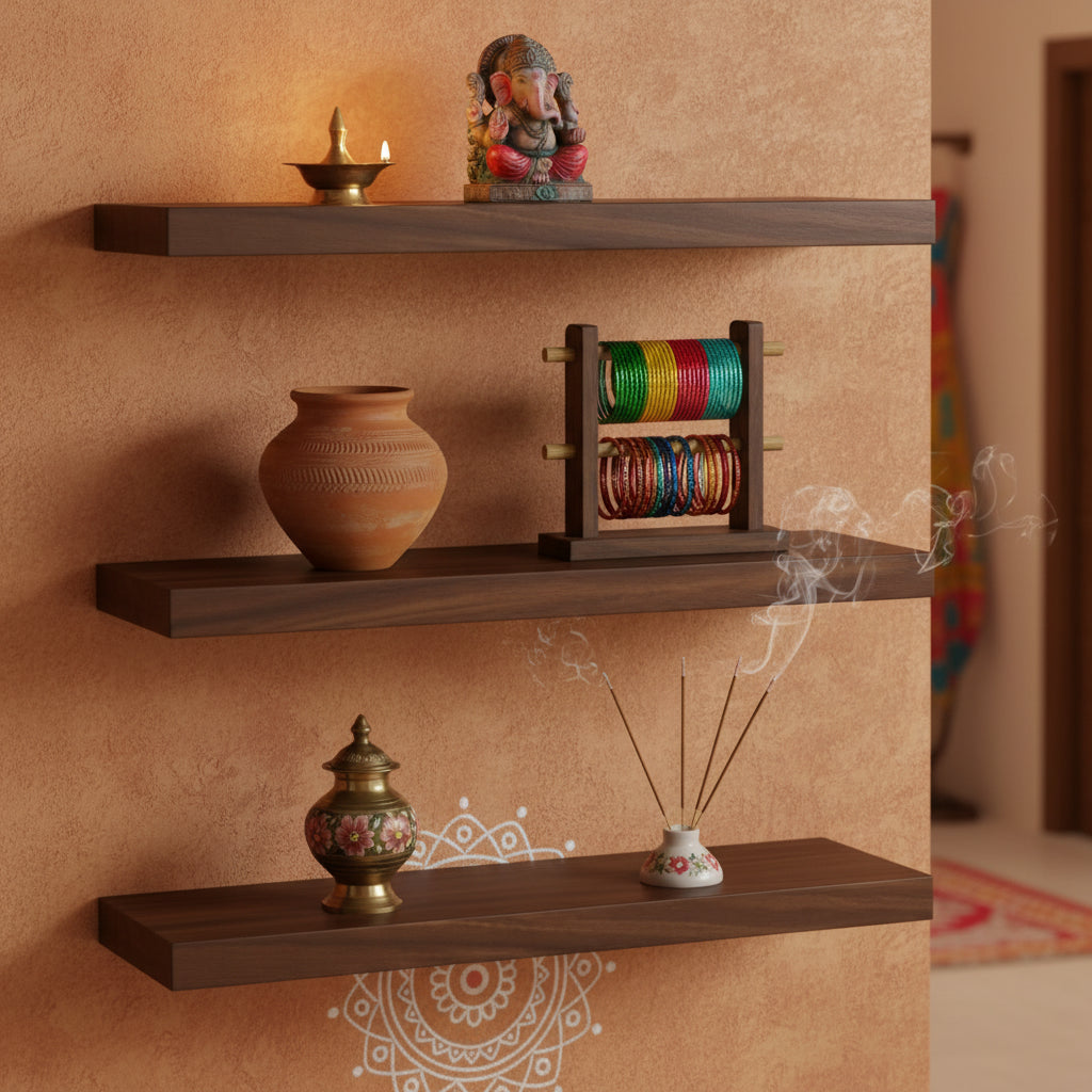Set of 3 Floating Wall Shelves